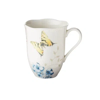 Lenox 4 Piece Butterfly Meadow Hydrangea Coffee Mug Set In Blue;black;white;yellow