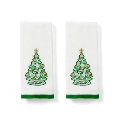 Lenox Advent Tree Kitchen Towels, Set Of 2 In White