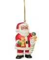 Lenox African American Santa & Stocking Porcelain Ornament In Red And Ivory