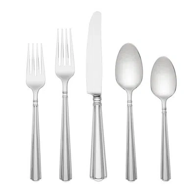 Lenox Amber Hill 65 Piece 18/10 Stainless Steel Flatware Set, Service For 12