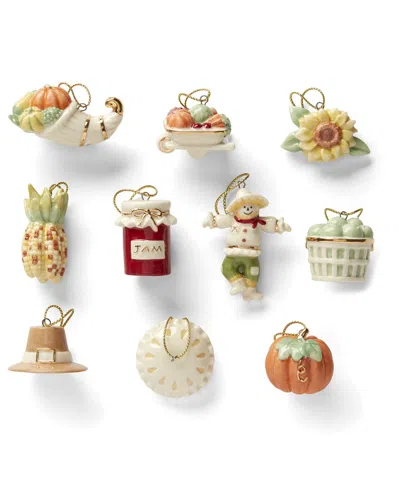 Lenox Autumn Favorites 10pc Christmas Ornament Set In Multi