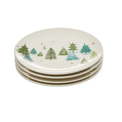 Lenox Balsam Lane Accent Appetizer Plate In White;green