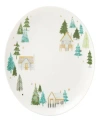 Lenox Balsam Lane Round Platter In Green And White
