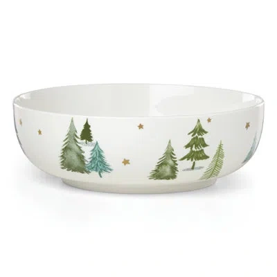 Lenox Balsam Lane Serving Bowl In White;green;gold