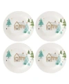 Lenox Balsam Lane 4-piece Tidbit Plate Set, Green, 6.25" In Green And Ivory