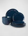 Lenox Bay Colors 12pc Dinnerware Set In Blue