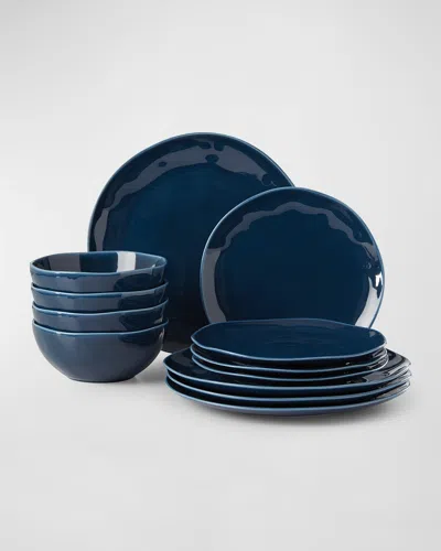 Lenox Bay Colours 12-piece Dinnerware Set In Blue
