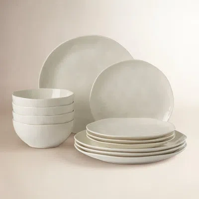 Lenox Bay Colors Blue Bay Colors 12-piece Dinnerware Set In Gray