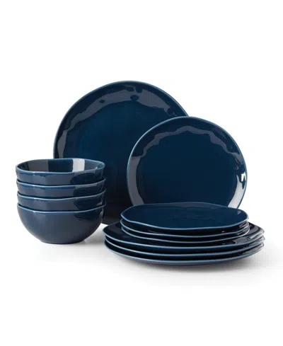 Lenox Bay Colors Solid 12 Pc. Dinnerware Set, Service For 4 In Blue