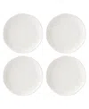 Lenox Bay Colors Solid 4 Piece Dinner Plate Set, Service For 4 In White