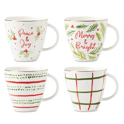 Lenox Bayberry Mugs, Set Of 4 In White