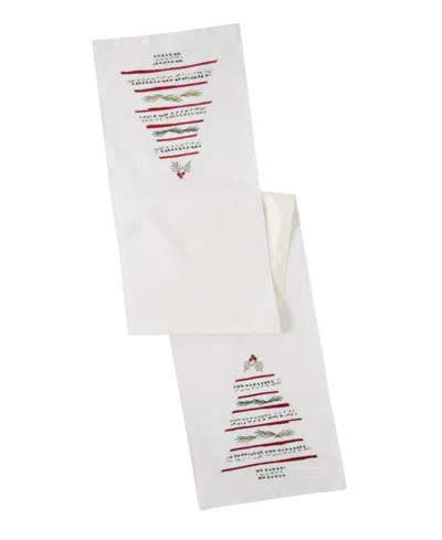 Lenox Bayberry Tree Runner, 14" X 72" In White