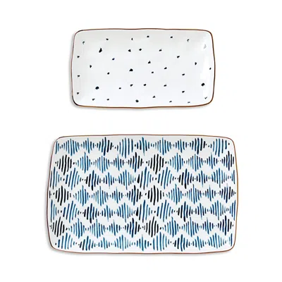 Lenox Blue Bay 2 Piece Nesting Platter Set