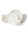 Lenox Blue Bay White 24-piece Dinnerware Set In White
