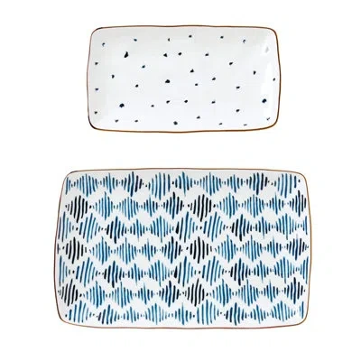 Lenox Blue Bay 2-piece Nesting Platter Set