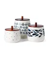 Lenox Blue Bay Porcelain 3pc Canister Set In White