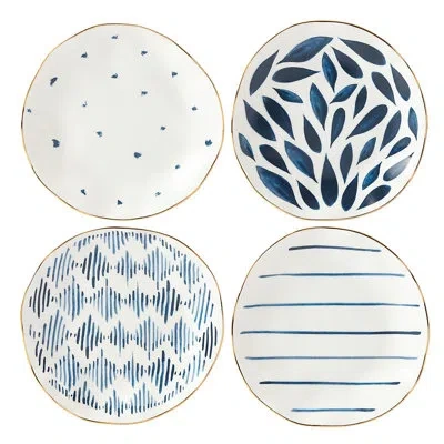 Lenox Blue Bay 4 Piece Tidbit Appetizer Plate Set In Multi
