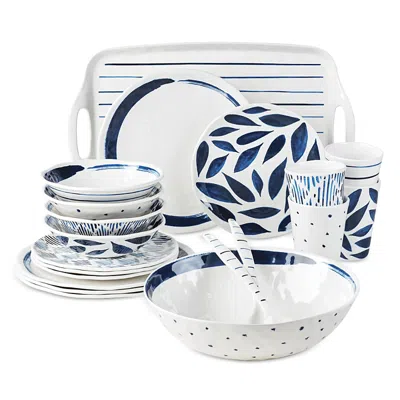 Lenox Blue Bay Melamine 20-piece Dinnerware Set, Service For 4 In White