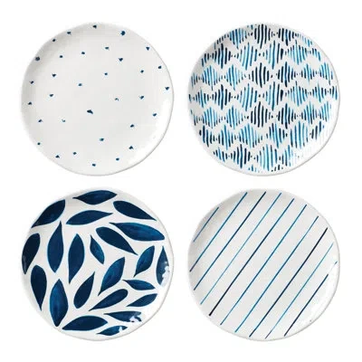 Lenox Blue Bay Melamine Assorted Accent Plates, Set Of 4 In Blue;white