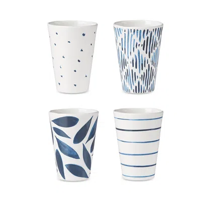 Lenox Blue Bay Melamine Assorted Tumblers, Set Of 4 In White