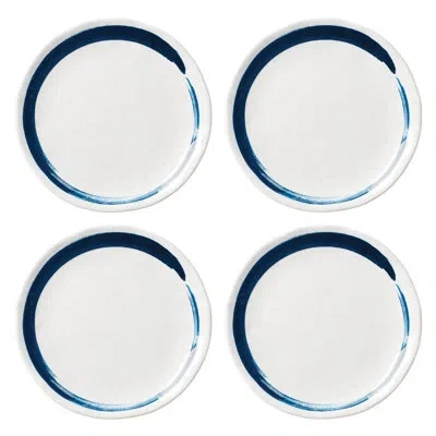 Lenox Blue Bay Melamine Dinner Plates, Set Of 4 In Blue;white