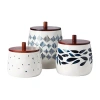 Lenox Blue Bay Porcelain 3pc Canister Set In White