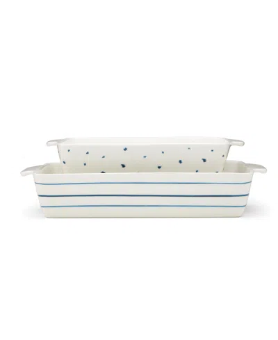 Lenox Blue Bay Rectangular Bakers 2-piece Set In White