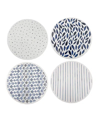 Lenox Blue Bay Round Cork Placemats, Set Of 4 In White