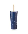 Lenox Blue Bay Stainless Steel Tumbler With Straw In Dot