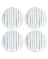 Lenox Blue Bay Stripes Dinner Plates, Set Of 4 In Blue And White