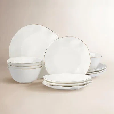 Lenox Blue Bay White 12-piece Dinnerware Set In Blue;white