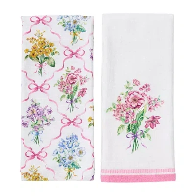 Lenox Bouquet Ribbon 2 Pack Kitchen Towel In Multi