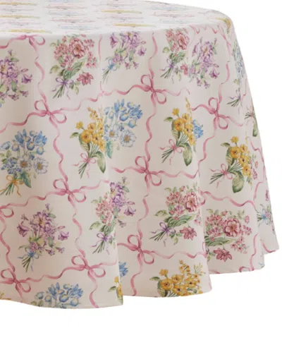 Lenox Bouquet Ribbon Round Tablecloth In Multi
