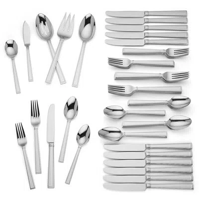Lenox Bratton 65 Piece Stainless Steel Flatware Set, Service For 12