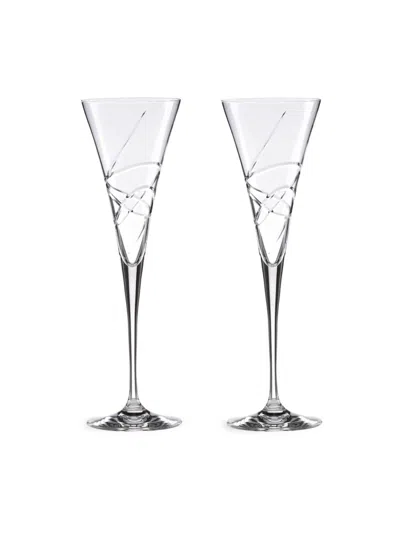 Lenox Bridal Adorn Crystal 2-piece Toasting Flute Set In Transparent