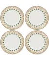 Lenox British Colonial Bamboo Accent Plates, Set Of 4 In White