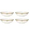 Lenox British Colonial Bamboo Fruit Bowls, Set Of 4 In White