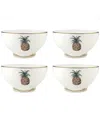 Lenox British Colonial Bamboo Rice Bowls, Set Of 4 In White