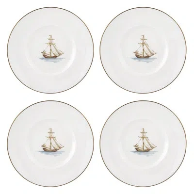 Lenox British Colonial Tradewind Dessert Plate, Set Of 4 In Blue