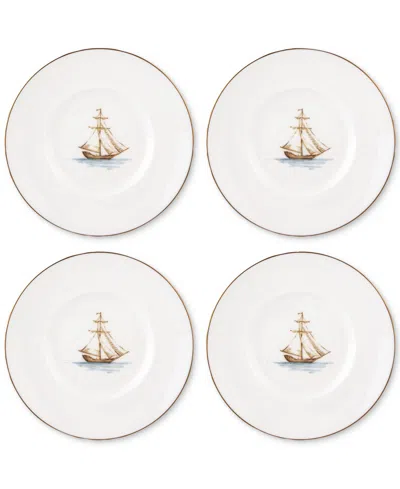 Lenox British Colonial Tradewind Dessert Plates, Set Of 4 In White