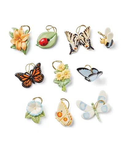 Lenox Butterfly Meadow 10 Piece Ornament Set In Multi And No Color