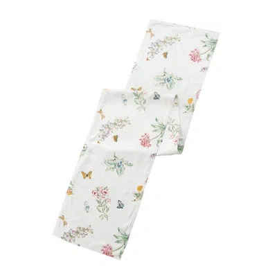 Lenox Butterfly Meadow 14" X 70" Runner In Pink,green,blue