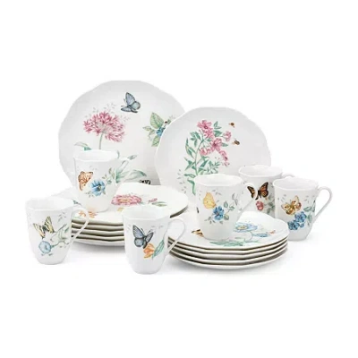Lenox Butterfly Meadow 18-pc. Porcelain Dinnerware Set In White