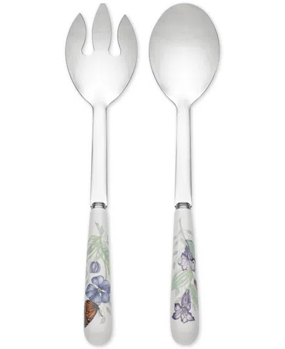 Lenox Butterfly Meadow 2-piece Serving Set In White Body W,multi Color Floral And Inse
