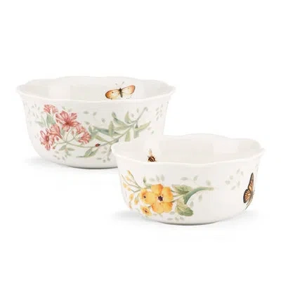 Lenox Butterfly Meadow 2 Piece Soup Bowl Set In White
