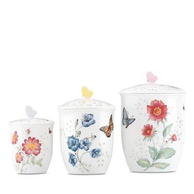 Lenox Butterfly Meadow 3 Piece Canister Set In White