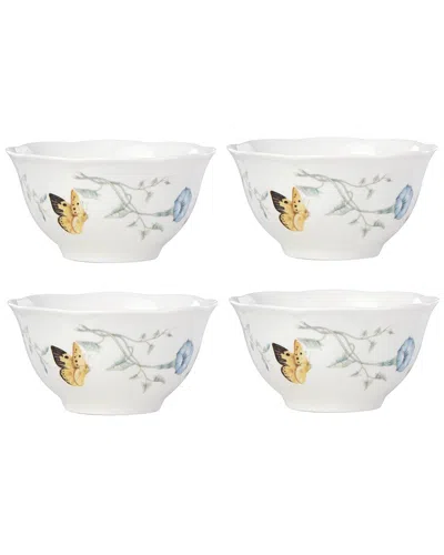 Lenox Butterfly Meadow 4pc Rice Bowl Set In White