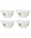 Lenox Butterfly Meadow 4-piece Rice Bowl Set In White