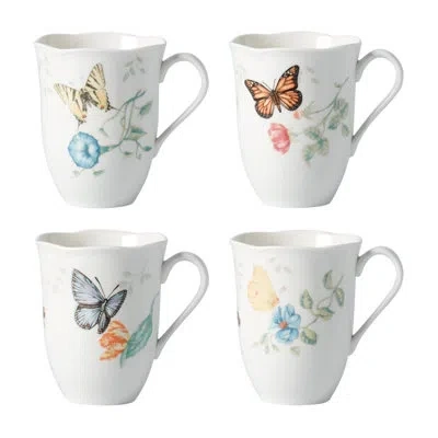 Lenox Butterfly Meadow 4-piece Mug Set In White