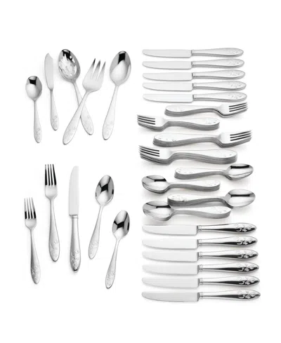 Lenox Butterfly Meadow 65-pc. Flatware Set, Service For 12 In Metallic And Stainless